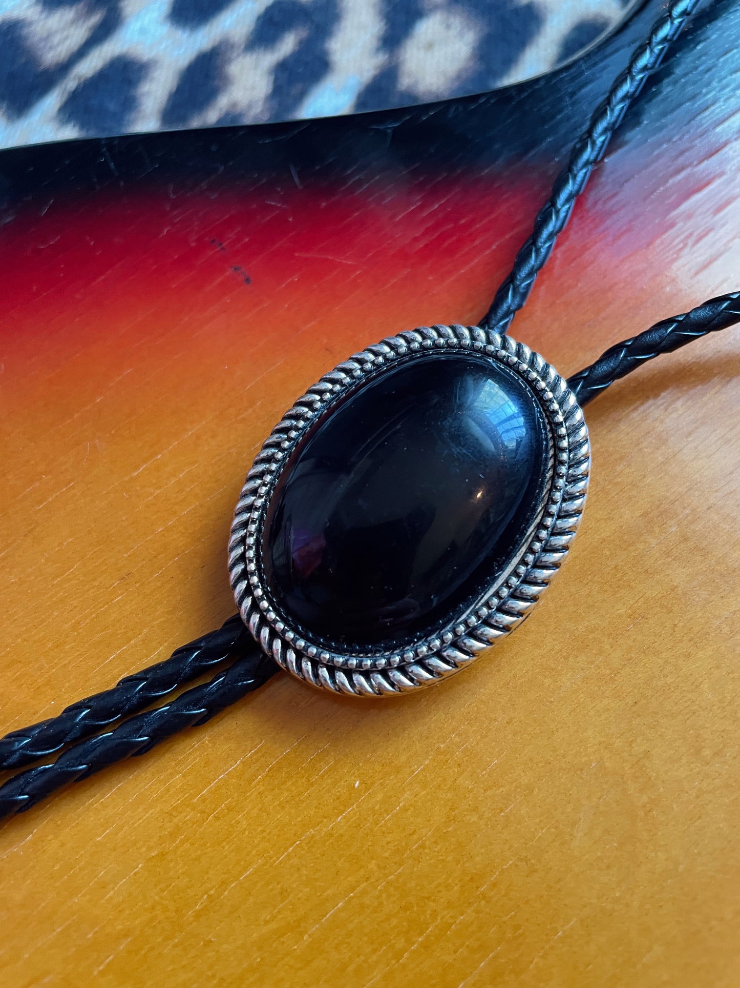 BLACK STONE BOLO TIE