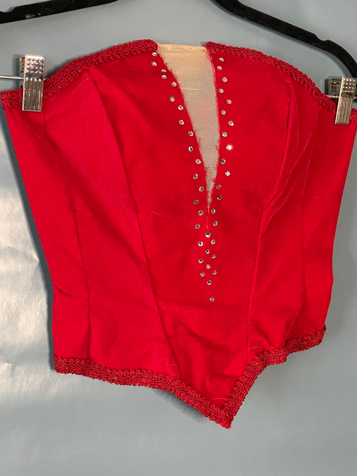 RED RHINESTONE BUSTIER