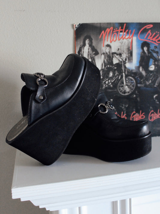 SLIDE ON PLATFORM LOAFERS