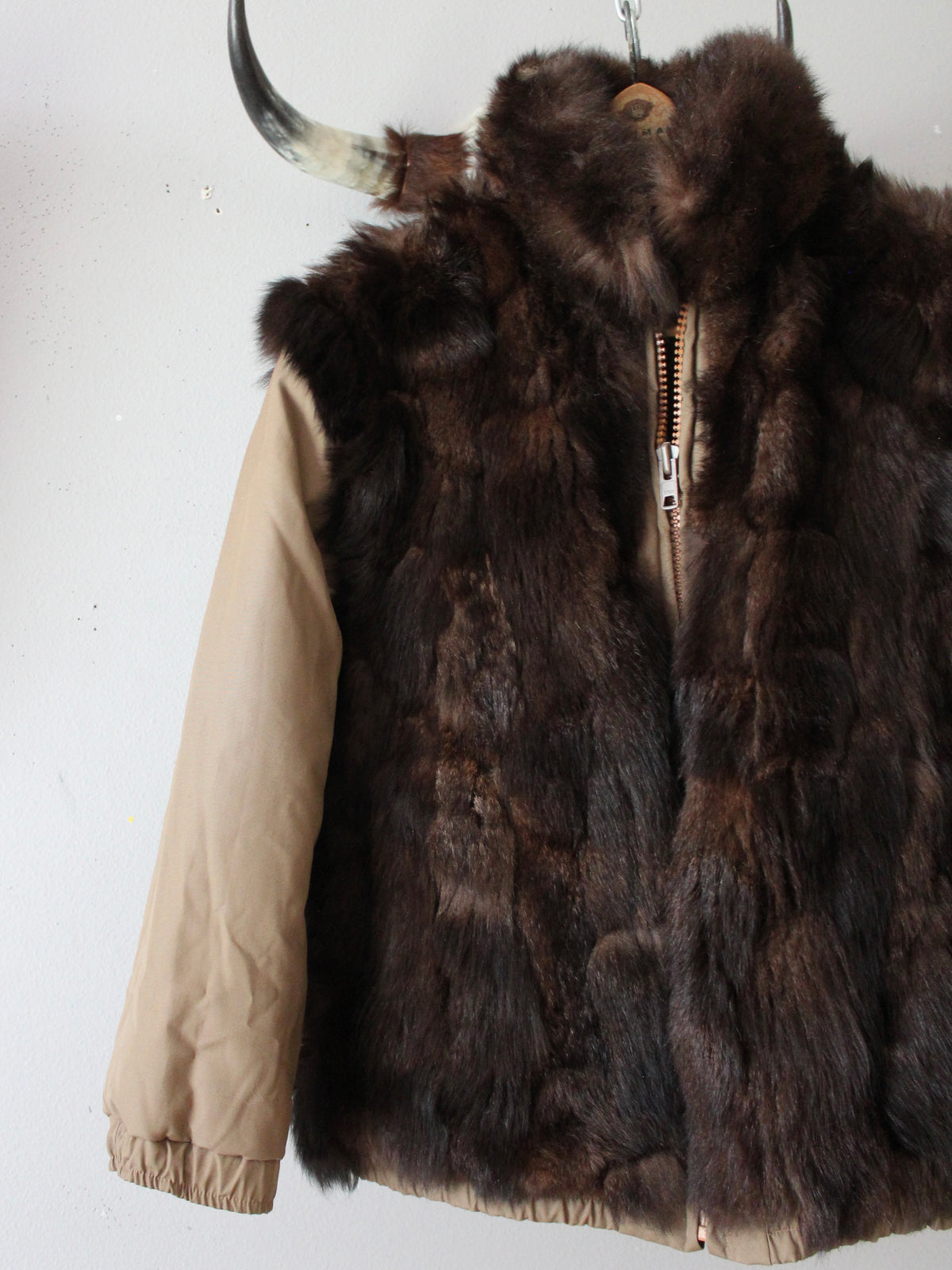 VINTAGE REVERSIBLE GENUINE FUR BOMBER JACKET