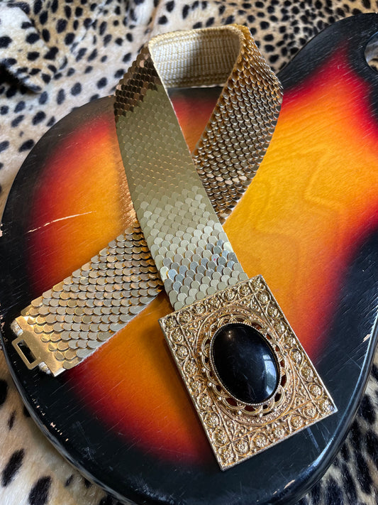 VINTAGE METALLIC GOLD WAIST BELT