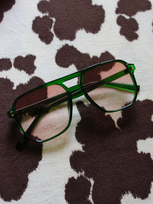 GREEN FRAME AVIATORS