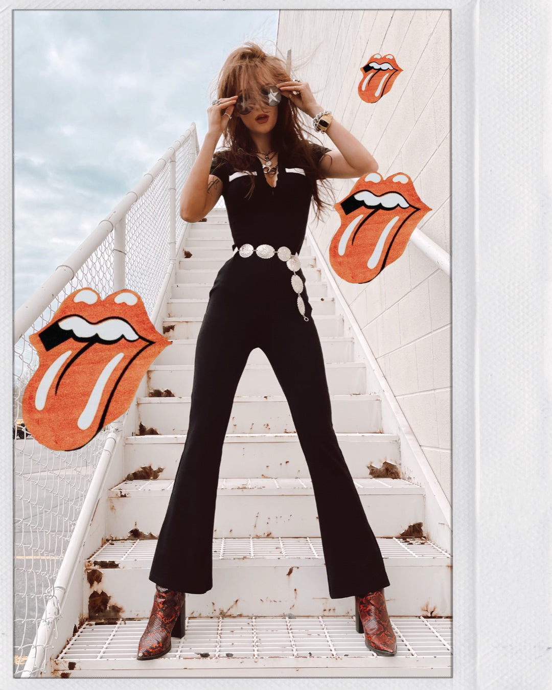 FLARE JUMPSUIT + VINTAGE BELT
