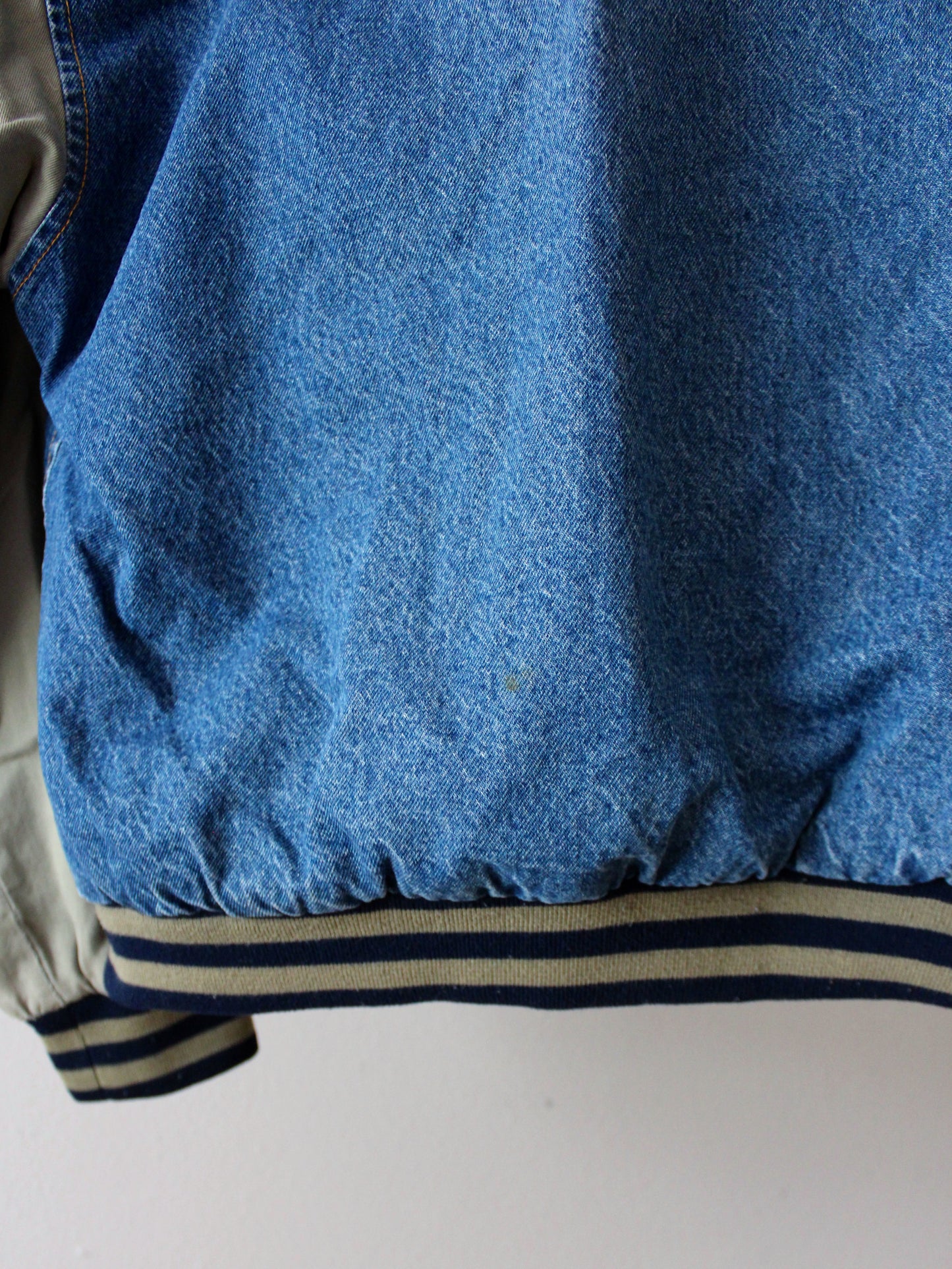 VINTAGE CONTRAST DENIM BOMBER JACKET