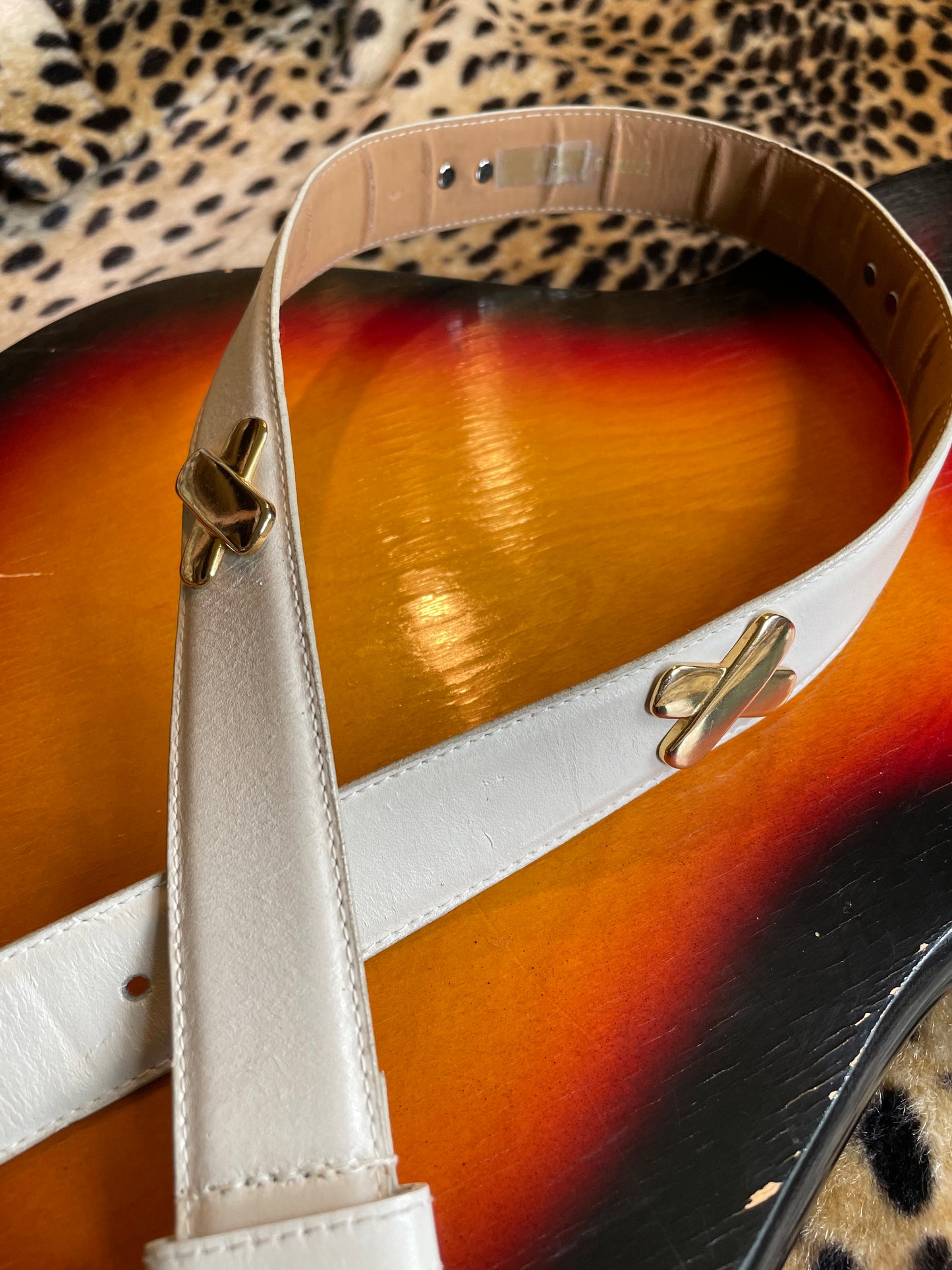 VINTAGE CREAM AND GOLD BELT
